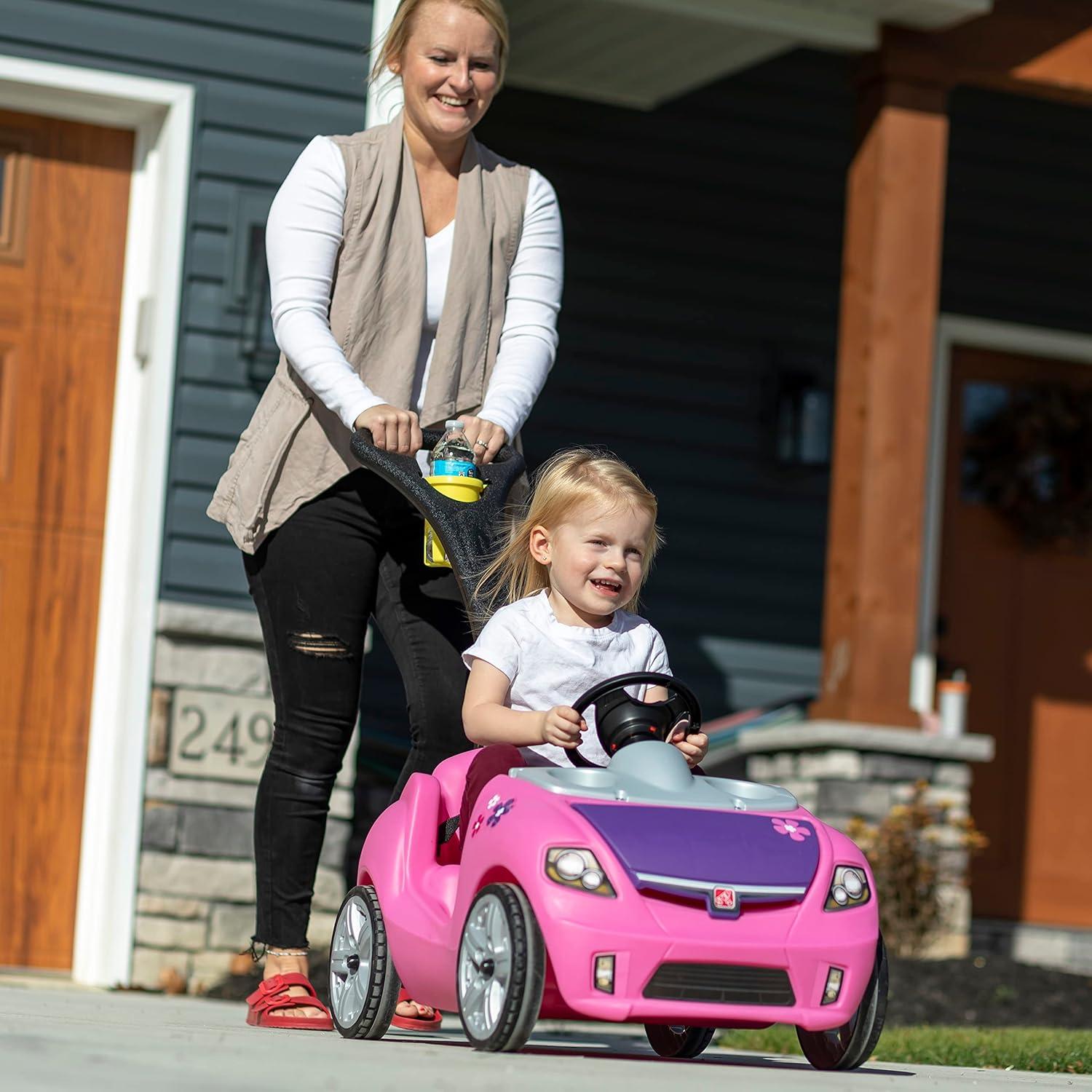 image:imageStep2 Whisper Ride II Kids Push Car RideOn Car with Seat Belt and Horn Toddlers and Preschoolers Ages 18 Months4 Years Max Weight 50 lbs Quick Fold Handle Stroller Alternative BluePink