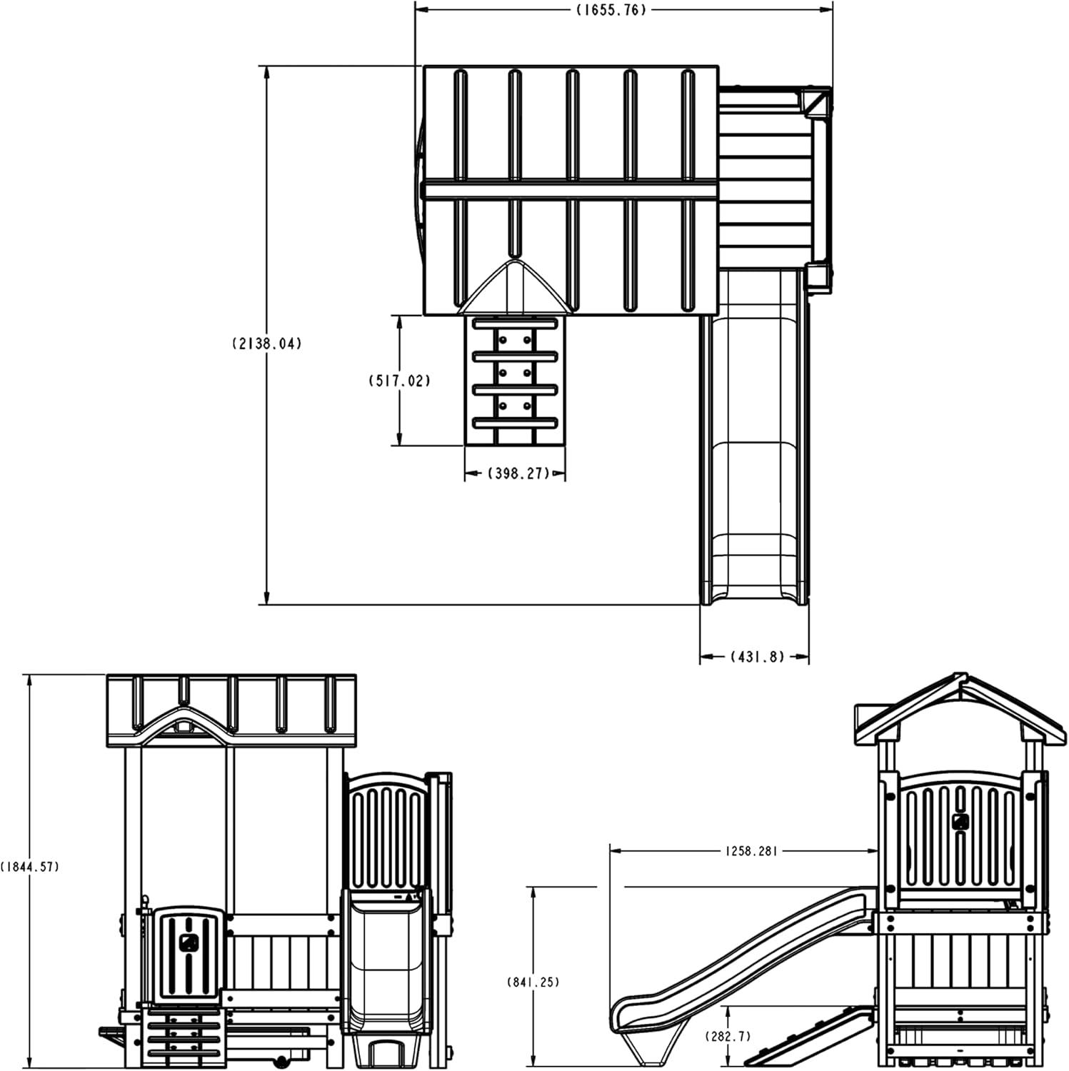 image:imageStep2 Woodland Adventure Playhouse amp Slide Kids Outdoor Playset Backyard Playground Set Swings Storage Drawer Made of Wood amp Durable Plastic Outside Jungle Gym for Children 38 Years Old