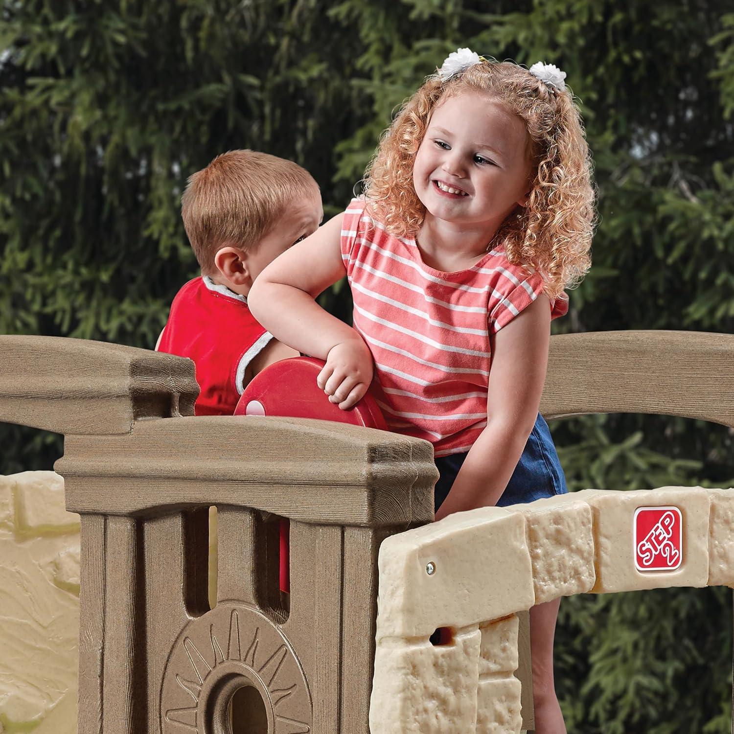 image:imageStep2 Woodland Climber II Kids Playset Ages 2 6 Years Old Toddler Slide and Climbing Wall Outdoor Playground for Backyard Sturdy Plastic Frame Easy Set UpPlayset
