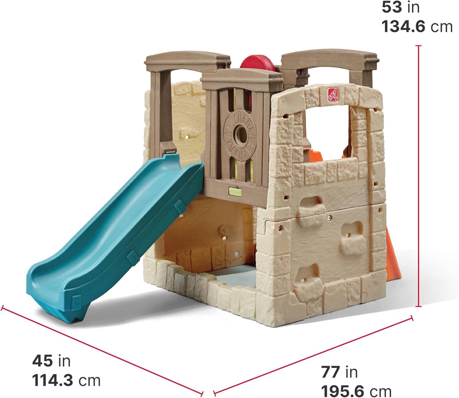 image:imageStep2 Woodland Climber II Kids Playset Ages 2 6 Years Old Toddler Slide and Climbing Wall Outdoor Playground for Backyard Sturdy Plastic Frame Easy Set UpPlayset