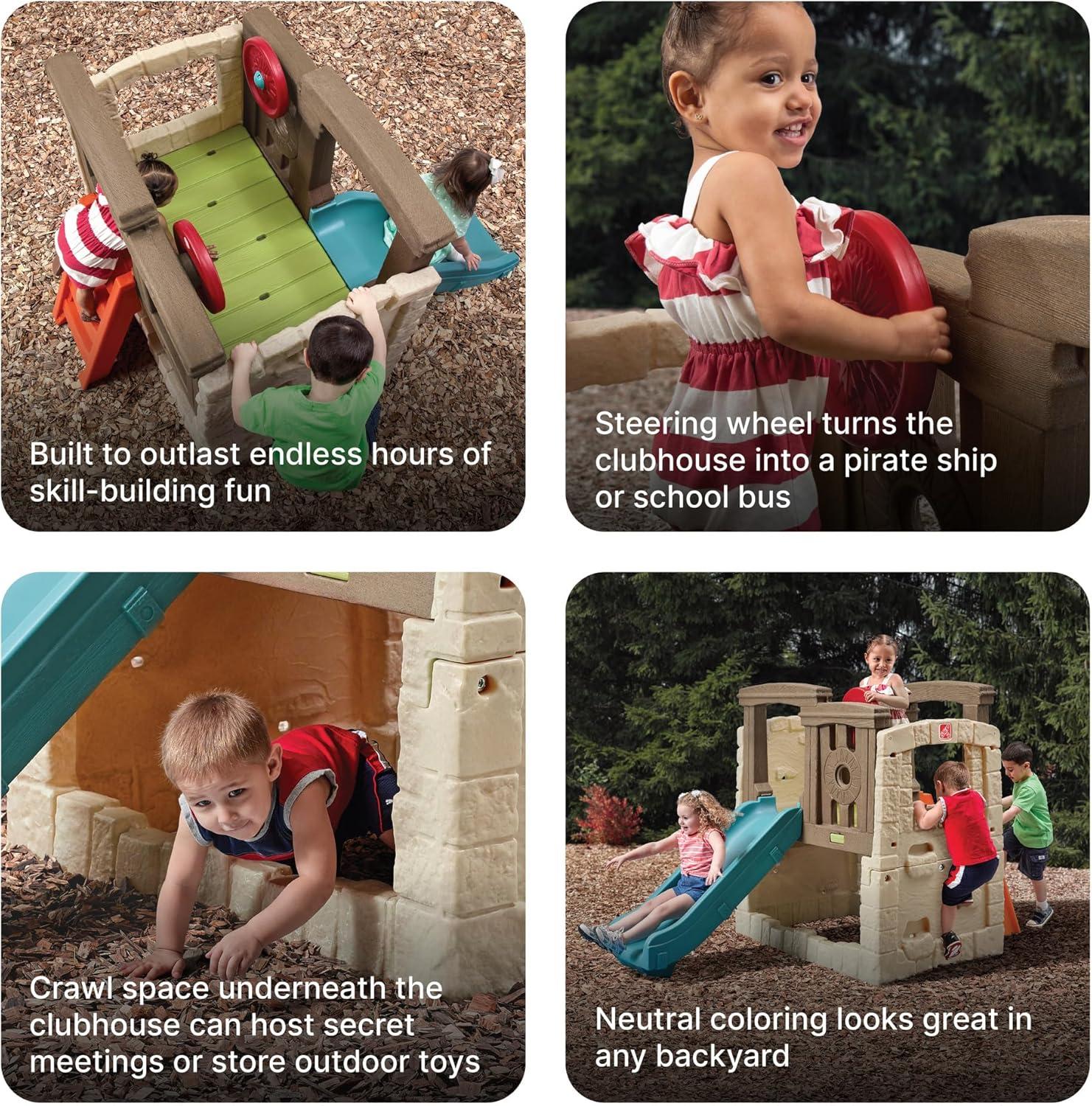 image:imageStep2 Woodland Climber II Kids Playset Ages 2 6 Years Old Toddler Slide and Climbing Wall Outdoor Playground for Backyard Sturdy Plastic Frame Easy Set UpPlayset