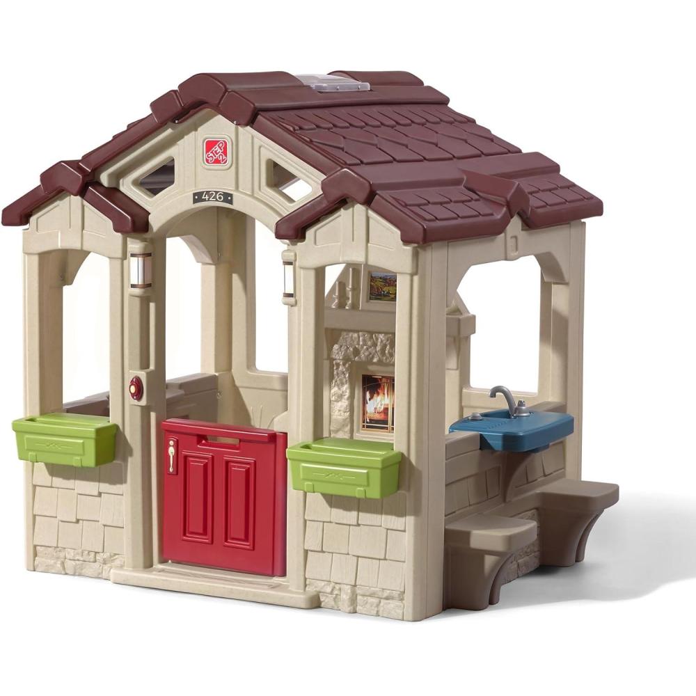 image:imageStep2 Charming Cottage Kids Playhouse Indoor and Outdoor Clubhouse Playset Interactive Sounds Toddlers 2 Years Old Easy to AssemblePlayhouse
