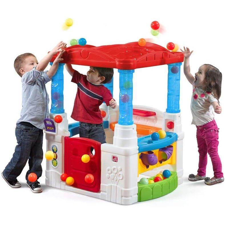 image:imageStep2 Crazy Maze Toddler Ball Pit Kids Playhouse IndoorOutdoor Playset Interactive Play with Sounds Includes 20 Colorful Balls Made of Durable Plastic For Toddlers 15 Years OldRed Roof