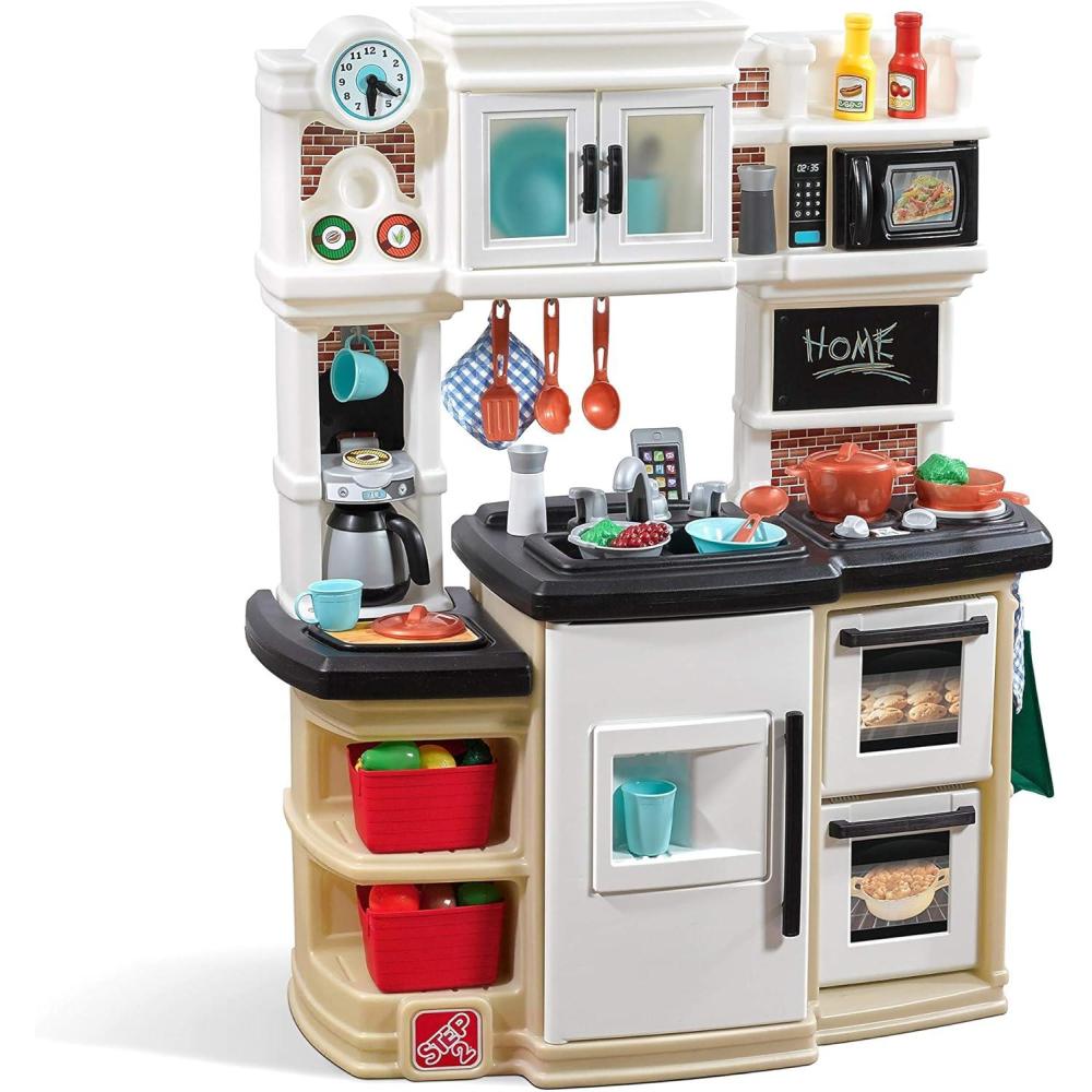 image:imageStep2 Great Gourmet Kids Kitchen Playset IndoorOutdoor Kitchenette Interactive Play with Lights and Sounds Made of Durable Plastic Includes 33 Piece Toy Accessories Toddlers 3 Years Old TanTan