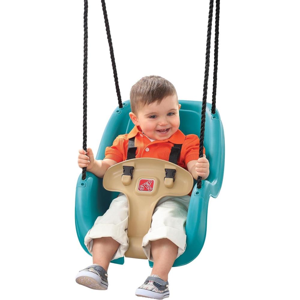 image:imageStep2 Infant to Toddler Swing Baby Outdoor Swing Backyard Bucket Style Swing Seat Secure Harness Outside WeatherResistant Rope Attach to Playset For Toddlers 9 Months 3 Years Old