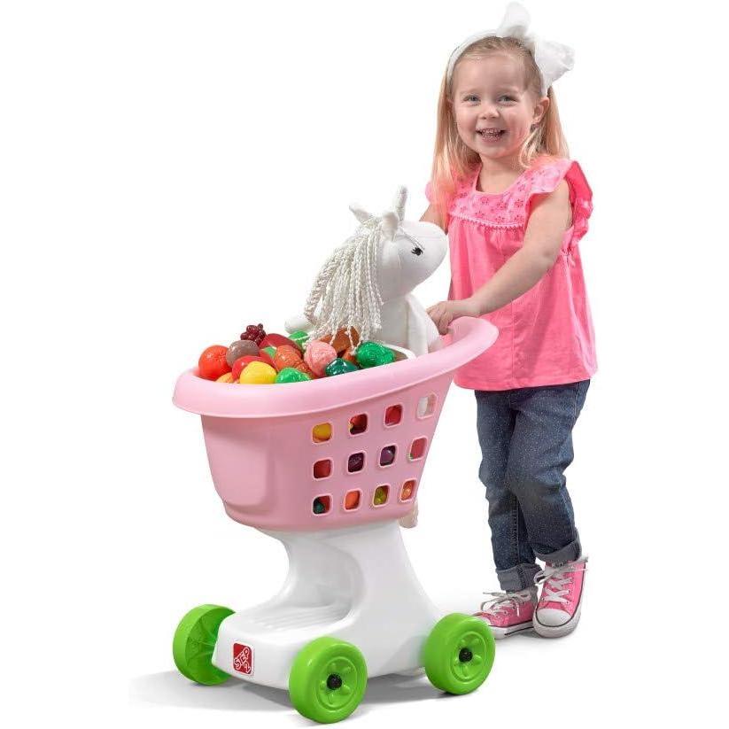 image:imageStep2 Little Helpers Shopping Cart for Kids Play Grocery Cart Made of Durable Plastic for Toddlers 2 Years Old PinkPink