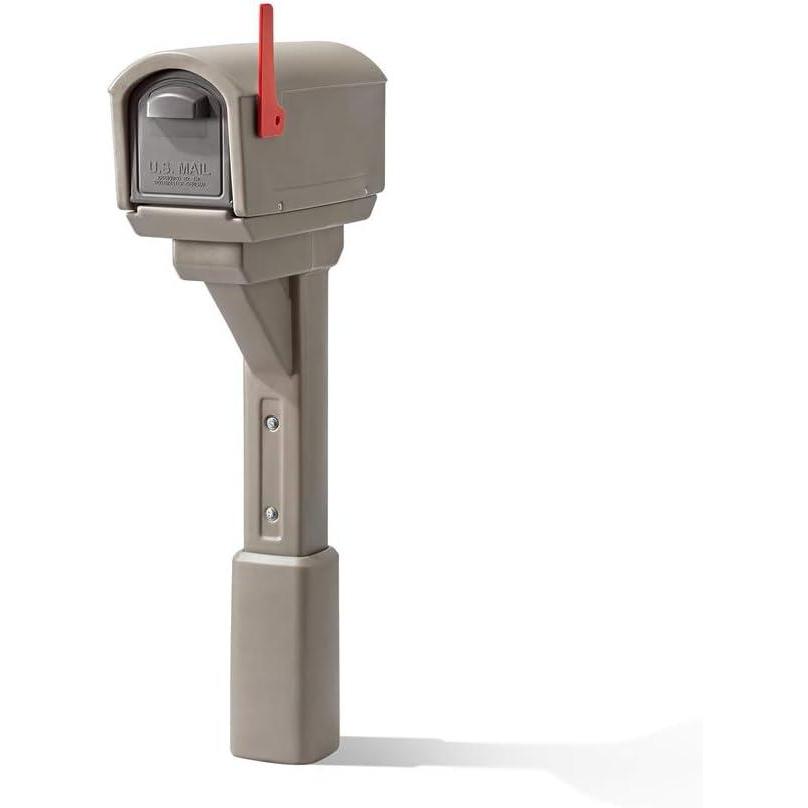 image:imageStep2 MailMaster Express Mailbox amp Post Weather Resistant Large Outdoor Mailboxes Made of Durable Plastic Easy to Install Flag Included Mocha