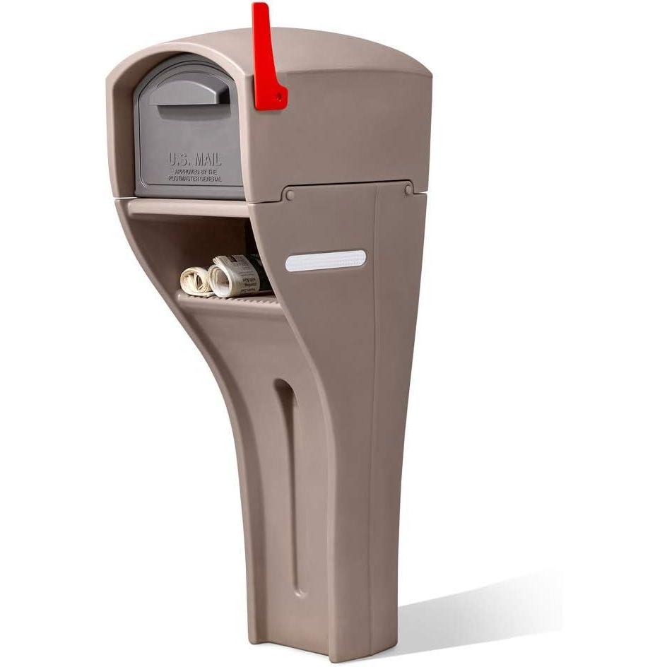 image:imageStep2 MailMaster Extra Large Mailbox amp Post Weather Resistant Large Outdoor Mailboxes Made of Durable Plastic Easy to Install Flag Included MochaXL Mailbox