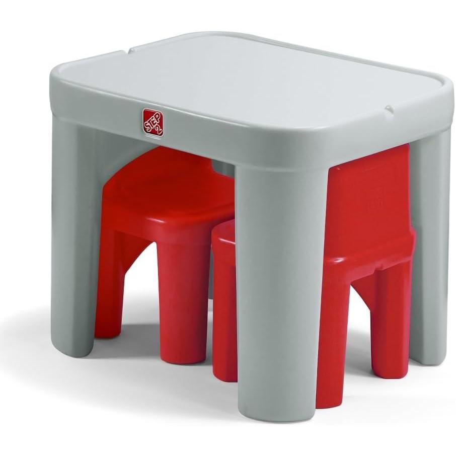 image:imageStep2 Mighty My Size Kids Table amp Chair Set Playroom Activity Table for Arts amp Crafts Made of Durable Plastic For Toddlers 2 Years Old Gray amp GreenGray Red