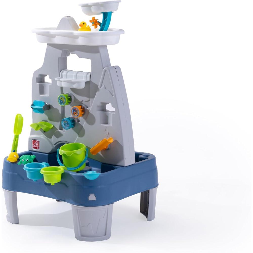 image:imageStep2 Misting Mountain amp Waterfall Water Table with 21Piece Accessory Set Plastic Ages 18 Months5 Years Gray