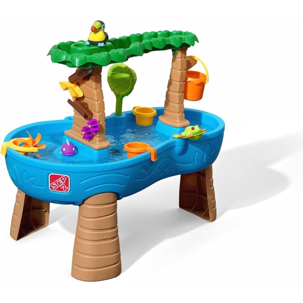 image:imageStep2 Rain Showers and Unicorns Water Table Kids Water and Sand Activity Sensory Playset Summer Outdoor Toys 13 Piece Water Toy Accessories for Toddlers 15 Years Old Blue amp PurpleTropical Rainforest