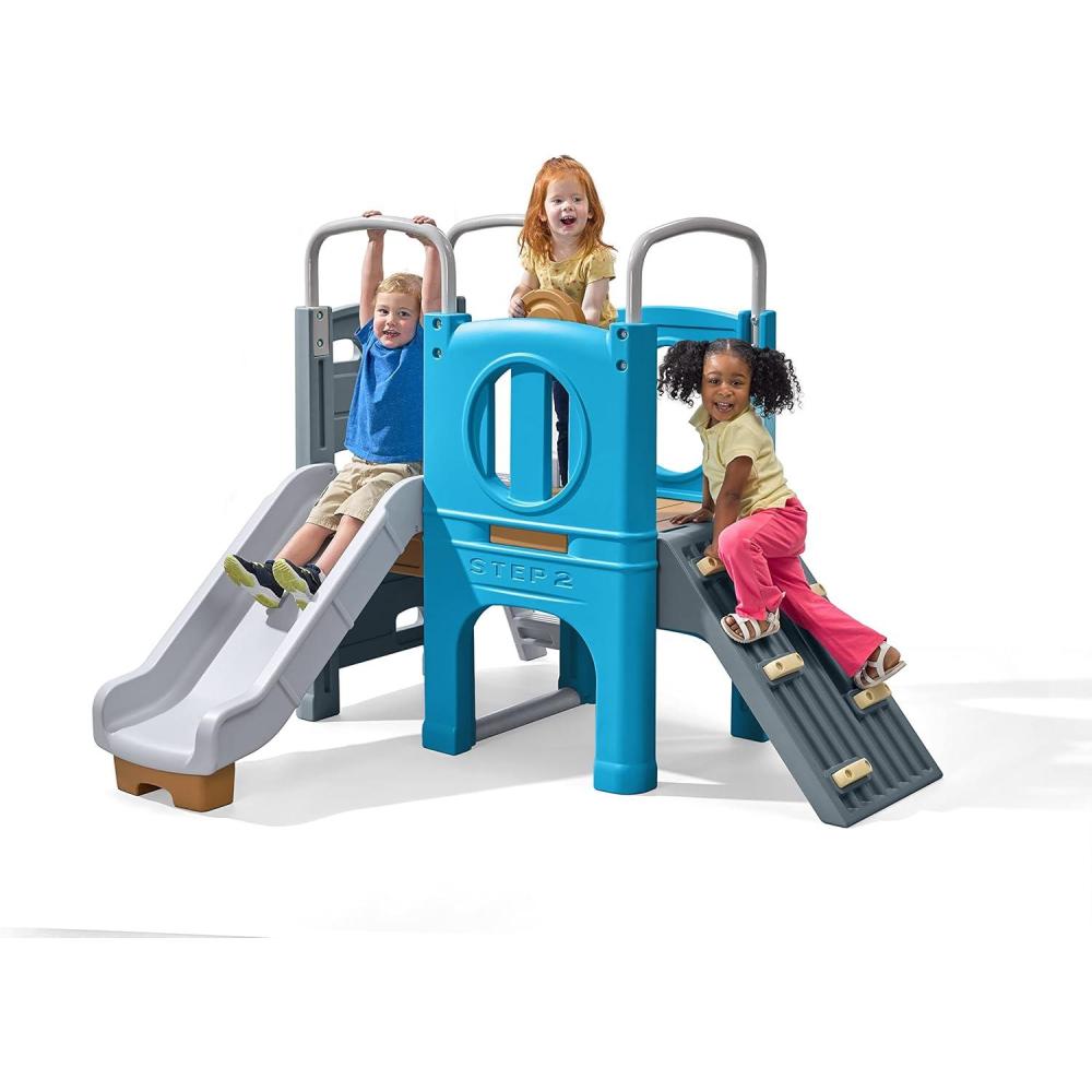 image:imageStep2 Scout amp Slide Climber Kids Outdoor Playset Backyard Playground Set Slide Climbing Wall Tunnel Outside Vintage Style Jungle Gym for Toddlers 26 Years OldClimber