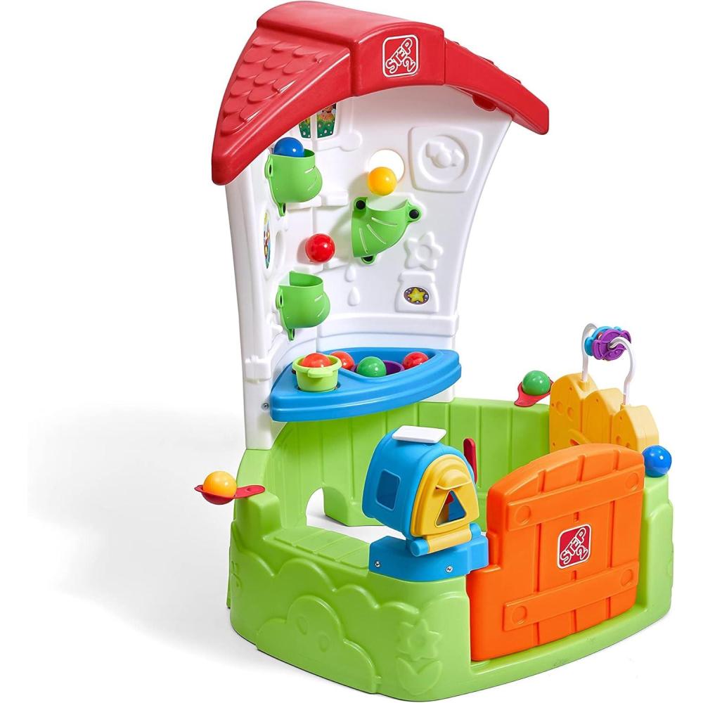 image:imageStep2 Toddler Corner House Kids Playhouse IndoorOutdoor Playset Play Gym with Kitchenette Includes 15 Piece Toy Accessories Made of Durable Plastic for Toddlers 1 Years Old