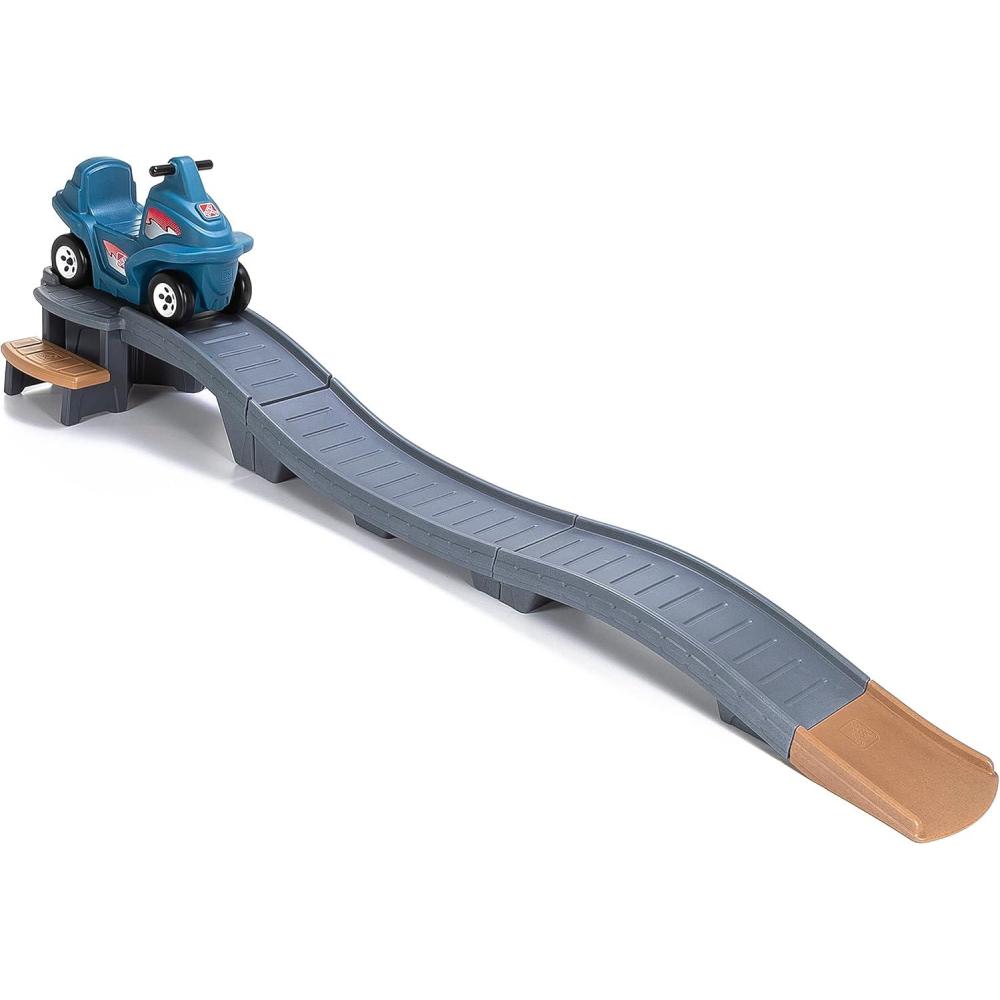 image:imageStep2 Up amp Down Roller Coaster Kids Ride On Toy Push Car IndoorOutdoor Playset Made of Durable Plastic Max Weight 50 lbs for Toddlers 25 Years Old Gray amp BlueGray Blue