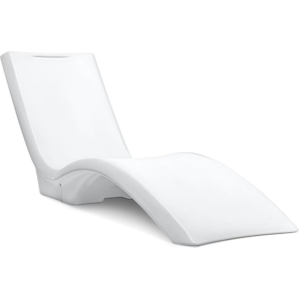 image:imageStep2 Vero Pool Lounger FadeResistant Waterproof Patio Furniture Pool Lounge Chair for Sun Shelf Use in Pools with Shelves Up to 9Inches Deep or Outside Pool Deck Weighted WhiteWhite