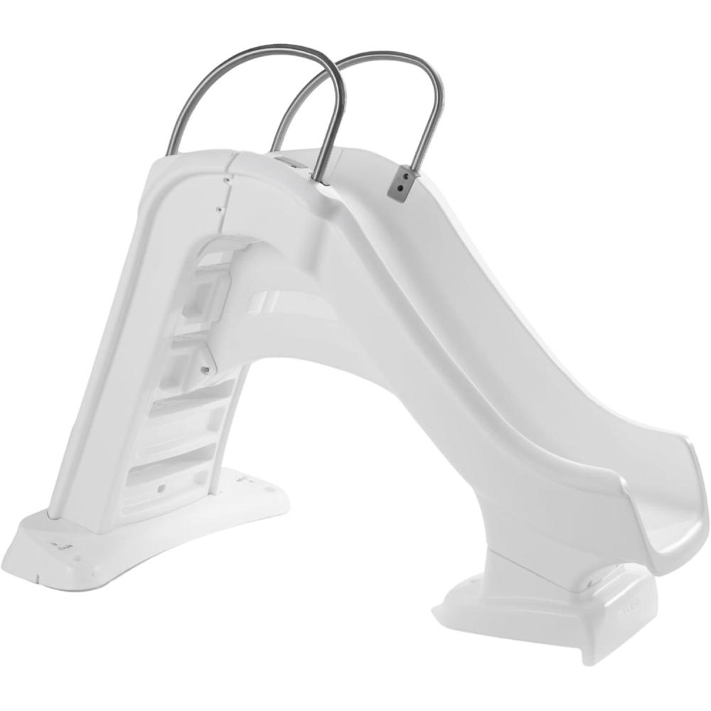 image:imageStep2 Vero Pool Slide OutdoorIndoor Waterproof Patio Furniture NonSlip Steps Hose Attachment Made of Durable Plastic 4 Feet White