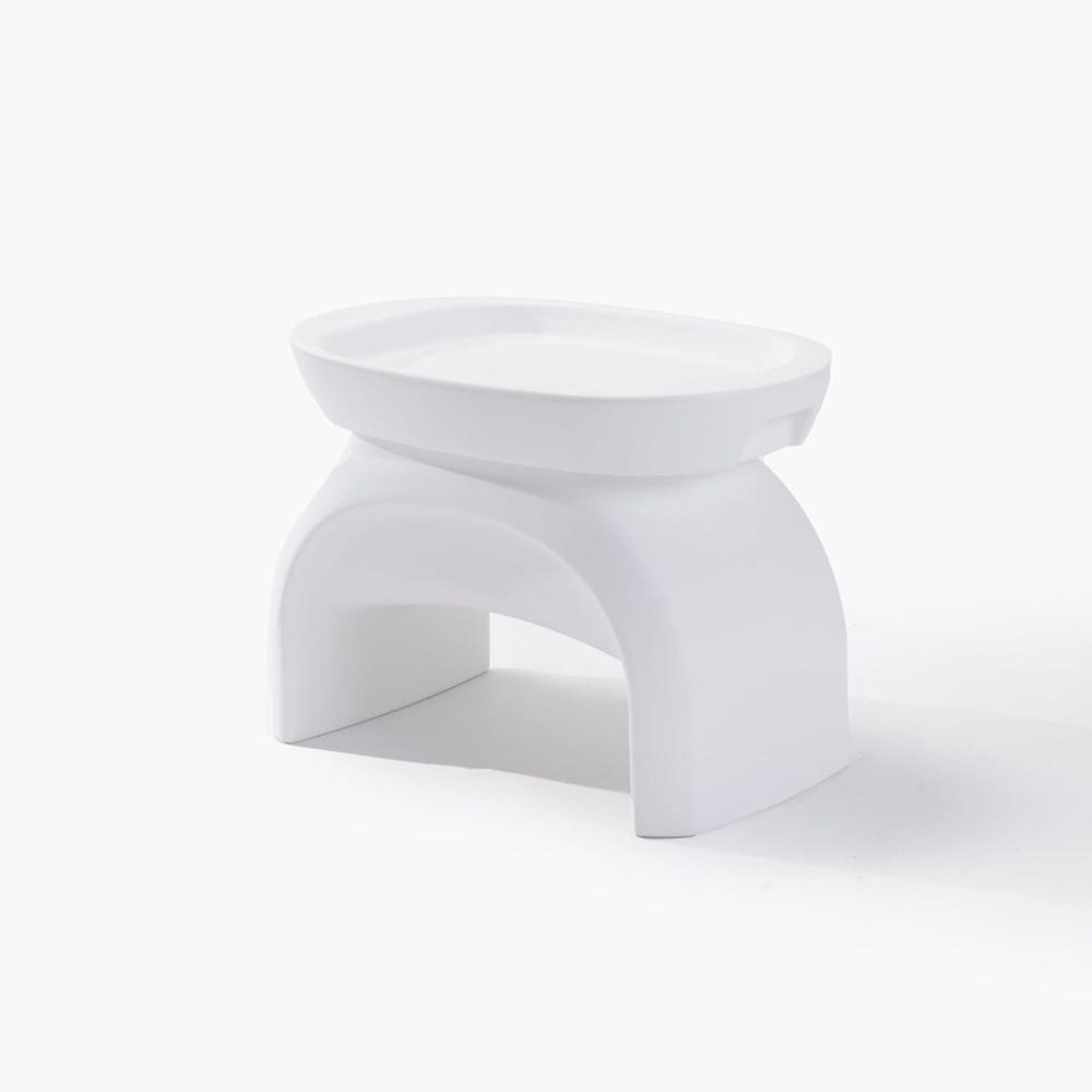image:imageStep2 Vero Side Table with Serving Tray OutdoorIndoor Waterproof Patio Furniture Use in Pools Up to 9 Water or Poolside Ledge Made of Durable Plastic Integrated Weight System White