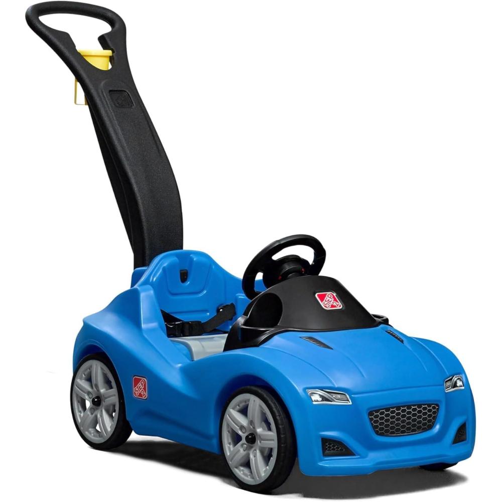image:imageStep2 Whisper Ride Cruiser Kids Push Car Ride On Toy Stroller Substitute Includes Seat Belt amp Horn Made of Durable Plastic Max Weight 50 lbs For Toddlers 154 Years Old PinkBlue