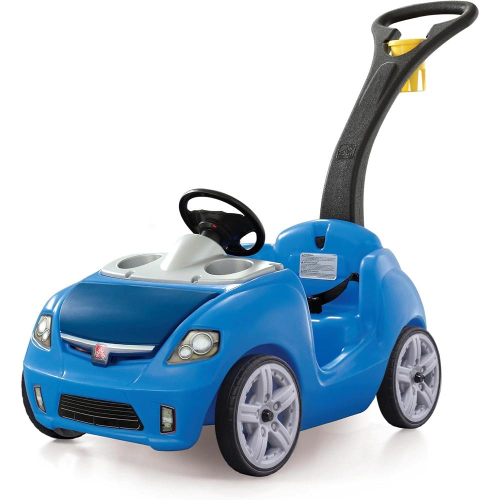 image:imageStep2 Whisper Ride II Kids Push Car RideOn Car with Seat Belt and Horn Toddlers and Preschoolers Ages 18 Months4 Years Max Weight 50 lbs Quick Fold Handle Stroller Alternative BlueBlue