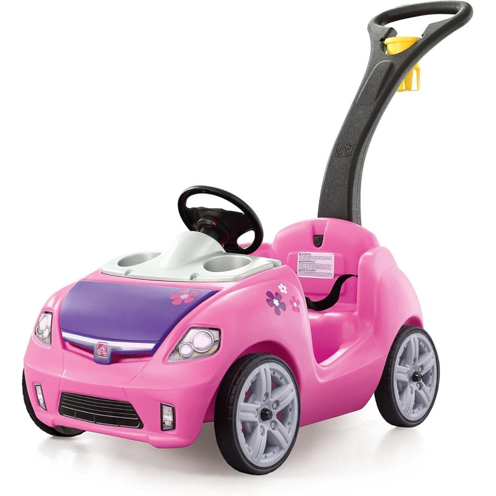 image:imageStep2 Whisper Ride II Kids Push Car RideOn Car with Seat Belt and Horn Toddlers and Preschoolers Ages 18 Months4 Years Max Weight 50 lbs Quick Fold Handle Stroller Alternative BluePink
