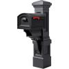 Onyx Black Mail Post and Onyx Black XL Mailbox