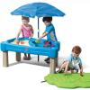 image:imageStep2 Cascading Cove Sand and Water Table Kids Activity Sensory Playset Comes with Umbrella Summer Outdoor Toys 7 Piece Toy Accessories For Toddlers 15 Years OldBlue