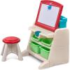 image:imageStep2 Flip amp Doodle Easel Desk With Stool Kids 2 in 1 Activity Table Art Board Made of Durable Plastic For Toddlers 2 Years Old