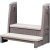 image:imageStep2 Hot Tub Storage Steps with Handrails 2Step Stool Waterproof Stairs for OutdoorIndoor Pool or Jacuzzi Made of Durable Plastic GrayDark Cedar