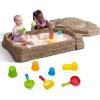 image:imageStep2 Naturally Playful Sandbox II Kids Sand Activity Sensory Play Pit Summer Outdoor Toys 7 Piece Water Toy Accessories for Toddlers 1 Years OldNaturally Playful Sandbox II