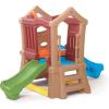 image:imageStep2 Play Up Double Slide Climber Kids Outdoor Playset Backyard Playground Set 2 Slides Elevated Playhouse Outside Jungle Gym For Toddlers 26 Years Old