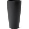 image:imageStep2 Tremont Tall Square Tapered Planter Large Planters for Outdoor Plants Gardening and Flower Pot for Patio or Porch Efficient Drainage Durable Plastic Dark Cedar 2PackOnyx Black