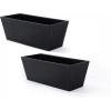 image:imageStep2 Tremont Trough Planter Large Planters for Outdoor Plants Gardening and Flower Pot for Patio or Porch Efficient Drainage Durable Plastic Black 2Pack