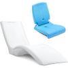 image:imageStep2 Vero Pool Lounger and Folding Adult Flip Seat Bundle OutdoorIndoor Waterproof Patio Furniture Provides Back Support When Sitting Made of Durable Plastic WhiteCapri BlueWhiteCapri Blue