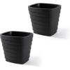 image:imageStep2 Wave 20x24 Planter Large Planters for Outdoor Plants Gardening and Flower Pot for Patio or Porch Efficient Drainage Durable Plastic White 2PackBlack