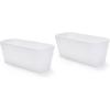 image:imageStep2 Wave Trough Planter Large Planters for Outdoor Plants Gardening and Flower Pot for Patio or Porch Efficient Drainage Durable Plastic White 2PackWhite