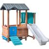 image:imageStep2 Woodland Adventure Playhouse amp Slide Kids Outdoor Playset Backyard Playground Set Swings Storage Drawer Made of Wood amp Durable Plastic Outside Jungle Gym for Children 38 Years Old