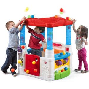 Step2 Crazy Maze Toddler Ball Pit, Kids Playhouse, Indoor/Outdoor Playset, Interactive Play with Sounds, Includes 20 Colorful Balls, Made of Durable Plastic, For Toddlers 1.5+ Years Old(Red Roof)