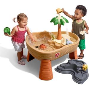 Step2 Dino Dig Sand and WaterTable, Kids Activity Sensory Playset, Summer Outdoor Toys, 7 Piece Water Toy Accessories, For Toddlers 2-5 Years Old(Table)