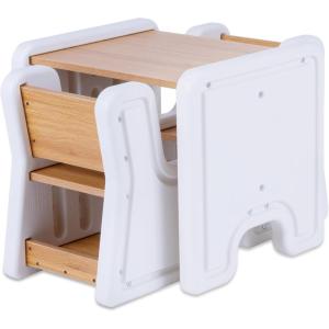 Step2 Harmony Kids Table & Chair Set, Playroom Activity Table for Arts & Crafts, Made of Durable Plastic, for Toddlers 2+ Years Old, Architectural White(White)