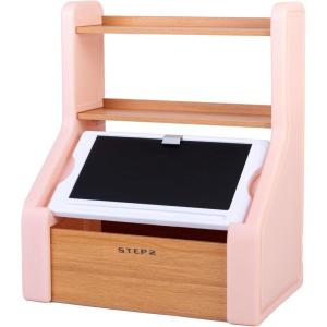 Step2 Harmony Toy Storage Box, Wood and Plastic, Shelves for Books, Toy Storage Bin with Chalkboard Lid and Clip, Easel and Toy Organizer in One, Rose Pink(Rose Pink)