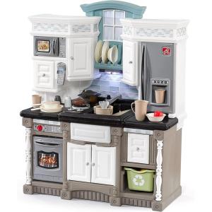 Step2 Lifestyle Dream Kids Kitchen Playset, Indoor/Outdoor Kitchenette, Interactive Play with Lights and Sounds, Made of Durable Plastic, 37 Piece Toy Accessories, Toddlers 2+ Years Old, Gray(Gray)