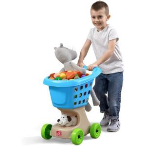 Step2 Little Helper’s Shopping Cart for Kids, Play Grocery Cart, Made of Durable Plastic, for Toddlers 2+ Years Old, Pink(Blue)