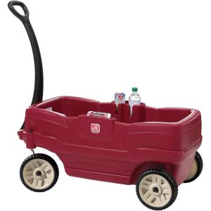 Step2 Neighborhood Wagon, Kids Ride On Toy, Stroller Substitute, Includes Seat Belts, Made of Durable Plastic, Max Weight 75 lbs., For Toddlers 1.5-5 Years Old, Red(Red)