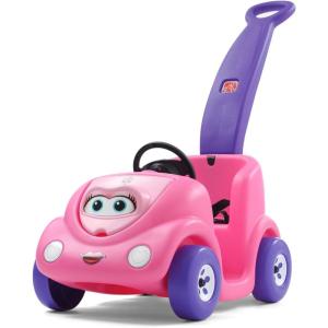 Step2 Push Around Buggy Kids Push Car, Ride On Car with Seat Belt and Horn, Toddlers Ages 18 Months – 3 Years Old, Max Weight 50 lbs., Easy Storage, Ideal Stroller Substitute, Red(Pink)