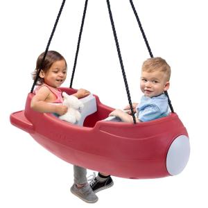 Step2 Rocket Swing for Two, Baby Outdoor Swing, Outside Weather-Resistant Rope, Attach to Playset, for Toddlers 9 Months – 3 Years Old