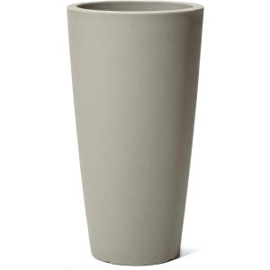 Step2 Tremont Tall Square Tapered Planter, Large Planters for Outdoor Plants, Gardening and Flower Pot for Patio or Porch, Efficient Drainage, Durable Plastic, Dark Cedar, 2-Pack(Concrete)