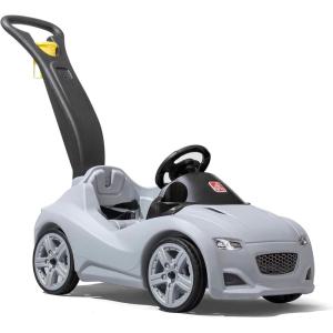 Step2 Whisper Ride Cruiser Kids Push Car, Ride On Toy, Stroller Substitute, Includes Seat Belt & Horn, Made of Durable Plastic, Max Weight 50 lbs., For Toddlers 1.5-4 Years Old, Pink(Gray)