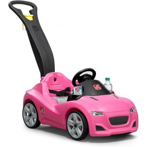 Step2 Whisper Ride Cruiser Kids Push Car, Ride On Toy, Stroller Substitute, Includes Seat Belt & Horn, Made of Durable Plastic, Max Weight 50 lbs., For Toddlers 1.5-4 Years Old, Pink(Pink)