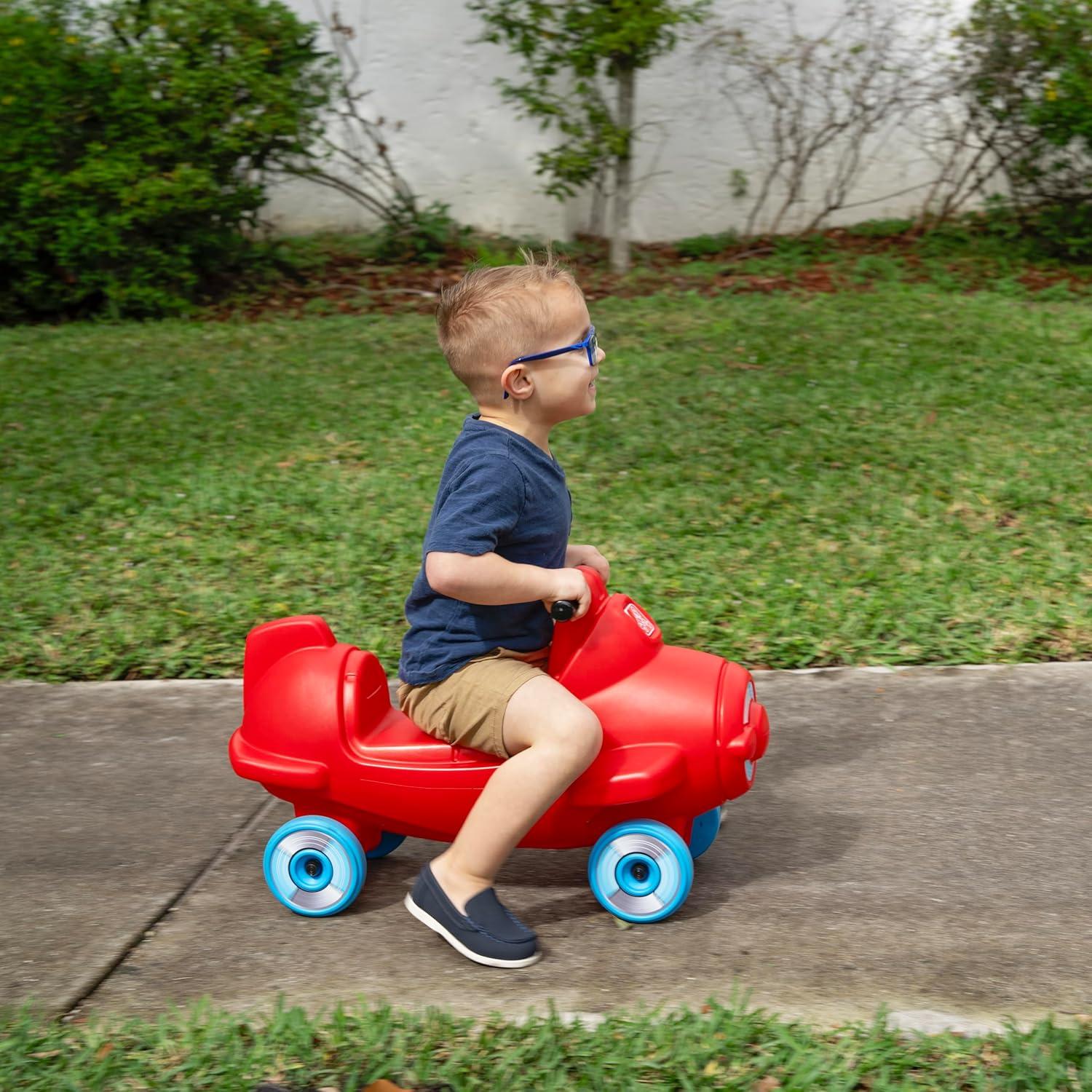 image:imageStep2 Sky Rider Kids Push Car Foot Powered Ride On Toy Practice Balance with 4 Wheels Track Not Included Made of Durable Plastic Max Weight 50 lbs for Toddlers 25 Years Old Red