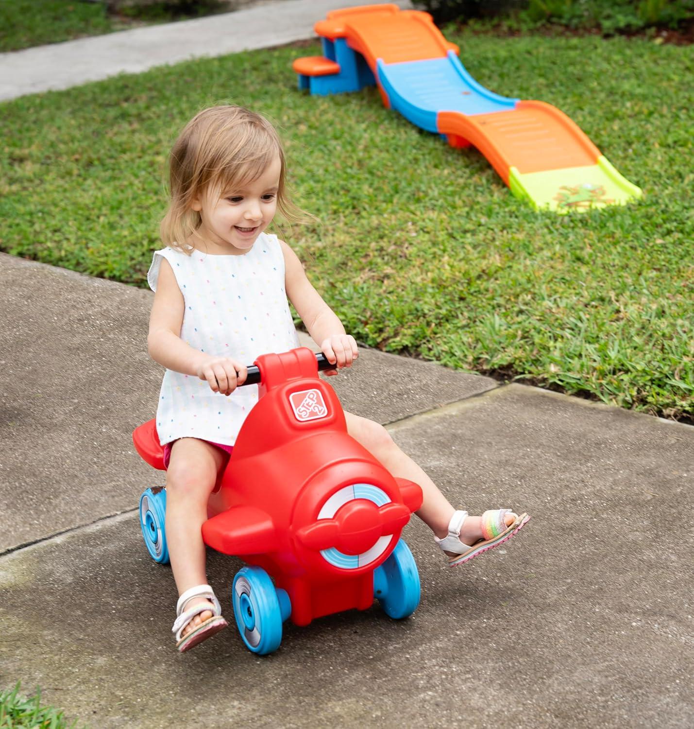 image:imageStep2 Sky Rider Kids Push Car Foot Powered Ride On Toy Practice Balance with 4 Wheels Track Not Included Made of Durable Plastic Max Weight 50 lbs for Toddlers 25 Years Old Red